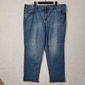 Terra & Sky Straight Leg Denim Jeans Womens Plus Size 22W Blue High Rise TS Core